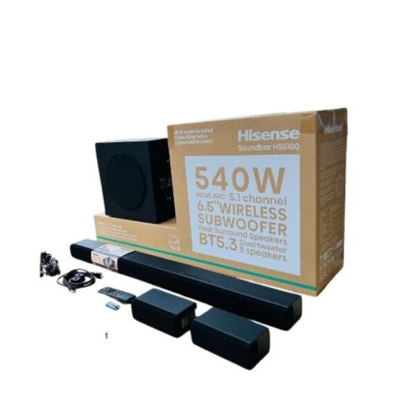 Hisense HS5100 5.1 Channel 540W Sound bar with Wireless Subwoofer & Bluetooth 5