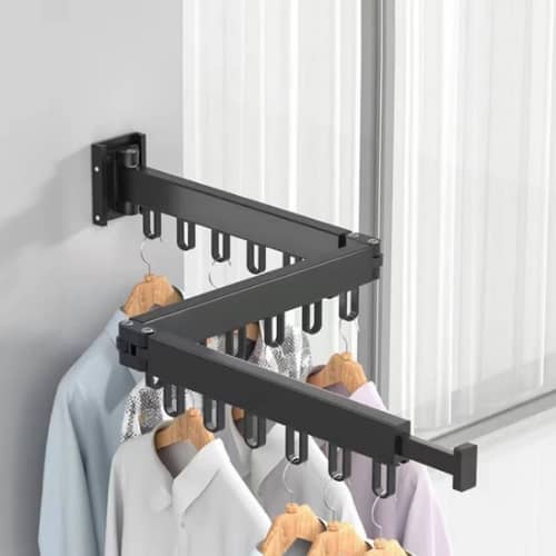 Wall-Mounted Retractable & Foldable Drying Rack – Space-Saving Laundry Solution
